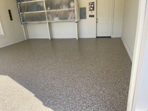 garage with winter coatings for the cold weather.