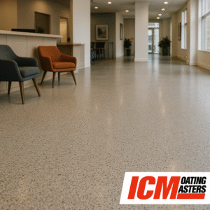 A retail/office setting with stylish coated floors, showing professionalism.
