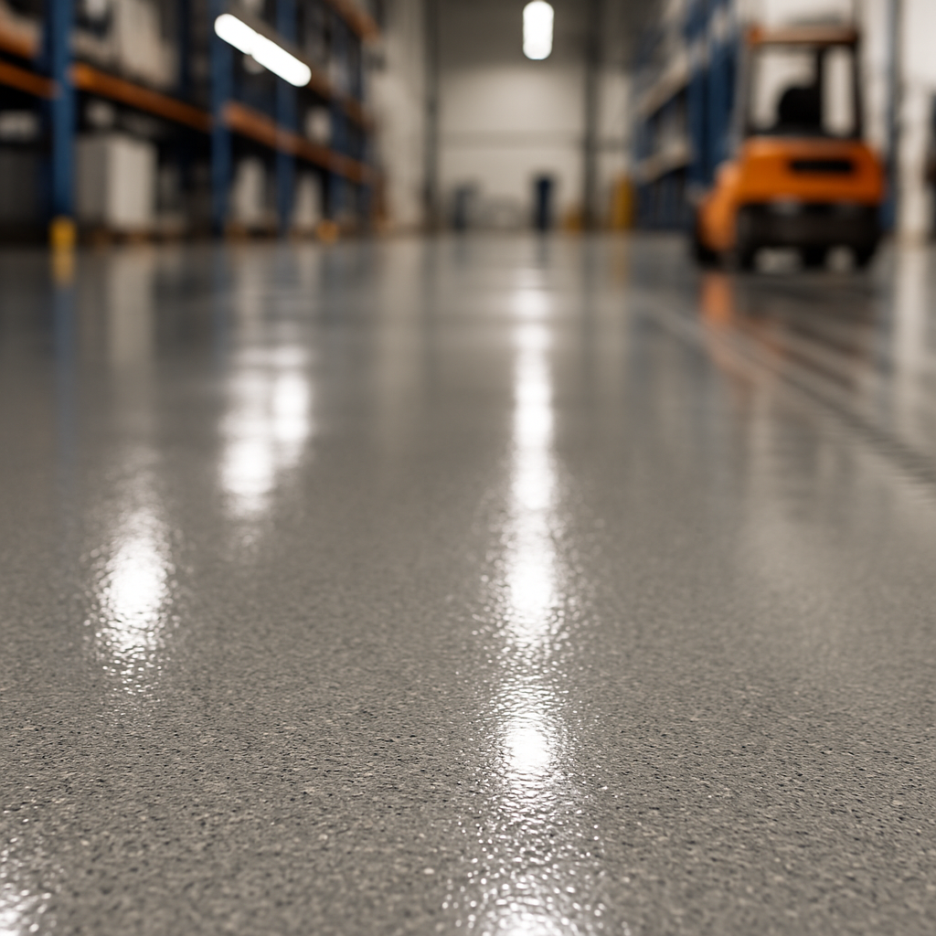 commercial flooring in a warehouse by ICM Coating Masters